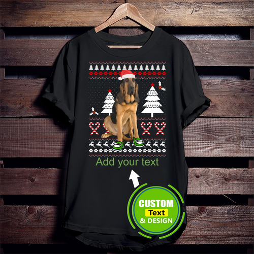 Bloodhound Dog Ugly Christmas Make Your Own Custom T Shirts Printing Personalised T-Shirts Bloodhound Dog Ugly Christmas Make Your Own Custom T Shirts Printing Personalised T-Shirts - Vegamart.com