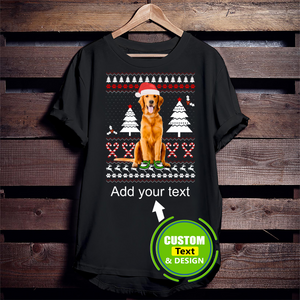 Golden Retriever Dog Ugly Christmas Make Your Own Custom T Shirts Printing Personalised T-Shirts Golden Retriever Dog Ugly Christmas Make Your Own Custom T Shirts Printing Personalised T-Shirts - Vegamart.com