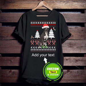 Staffordshire Terrier Dog Ugly Christmas Make Your Own Custom T Shirts Printing Personalised T-Shirts Staffordshire Terrier Dog Ugly Christmas Make Your Own Custom T Shirts Printing Personalised T-Shirts - Vegamart.com