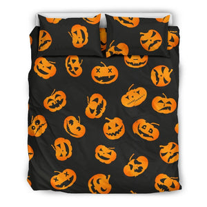 Pumpkin Halloween Pattern Print Duvet Cover Bedding Set