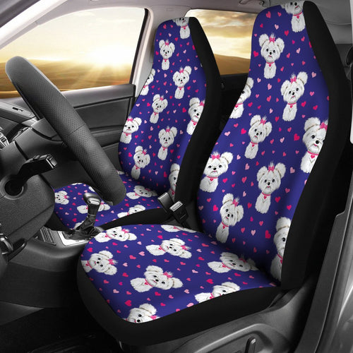 Puppy Dog Maltese Pattern Print Seat Cover Car Seat Covers Set 2 Pc, Car Accessories Car Mats Puppy Dog Maltese Pattern Print Seat Cover Car Seat Covers Set 2 Pc, Car Accessories Car Mats - Vegamart.com