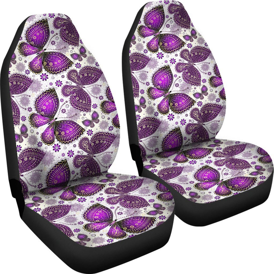 Purple Butterfly Pattern Print Seat Cover Car Seat Covers Set 2 Pc, Car Accessories Car Mats Purple Butterfly Pattern Print Seat Cover Car Seat Covers Set 2 Pc, Car Accessories Car Mats - Vegamart.com