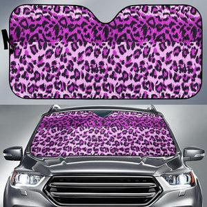 Purple Cheetah Leopard Pattern Print Car Sun Shade
