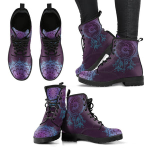 Purple Sun and Moon Dream Catcher Handcrafted Boots