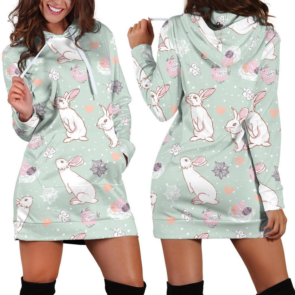 Rabbit Hoodie Dress 3D Style Women All Over Print Rabbit Hoodie Dress 3D Style Women All Over Print - Vegamart.com