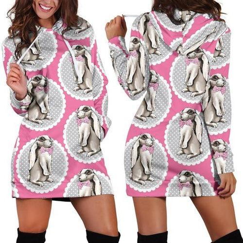 Rabbit Hoodie Dress 3D Style Women All Over Print Rabbit Hoodie Dress 3D Style Women All Over Print - Vegamart.com