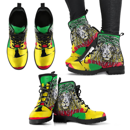 Rasta Lion Women's Leather Boots