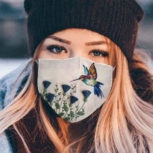Ruby-Throated Hummingbird And Laveder Face Mask Face Cover Filter PM 2.5 Polyester Antibacterial 3D Men, Women Fashion Outdoor Ruby-Throated Hummingbird And Laveder Face Mask Face Cover Filter PM 2.5 Polyester Antibacterial 3D Men, Women Fashion Outdoor - Vegamart.com