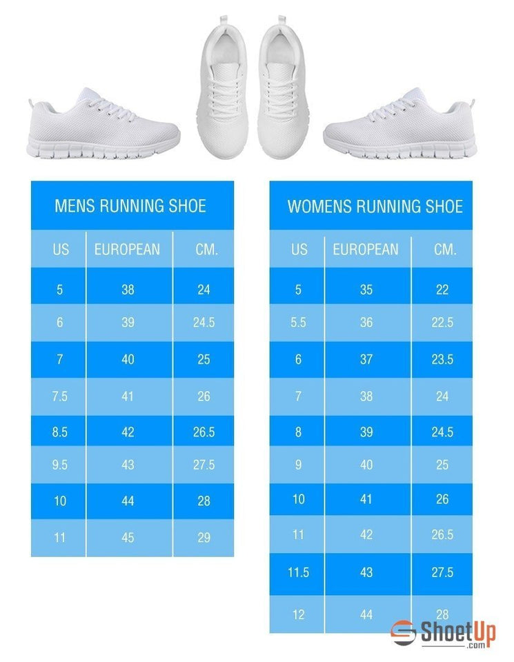 White Great Dane Dog Print Running Shoe For Women- Free Shipping