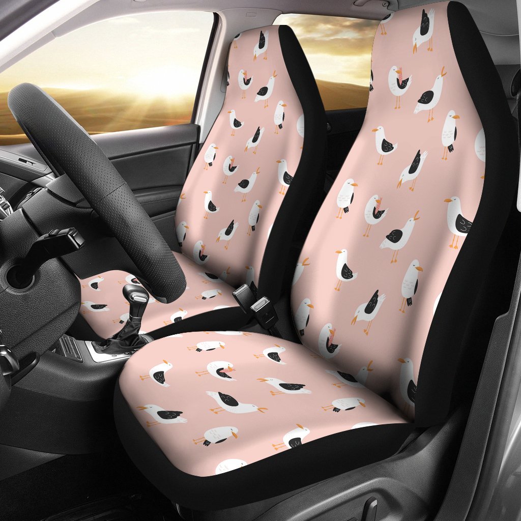 Seagull Pink Pattern Print Seat Cover Car Seat Covers Set 2 Pc, Car Accessories Car Mats Seagull Pink Pattern Print Seat Cover Car Seat Covers Set 2 Pc, Car Accessories Car Mats - Vegamart.com