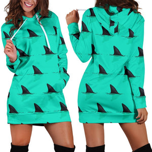 Shark Fin Pattern Hoodie Dress 3D Style Women All Over Print Shark Fin Pattern Hoodie Dress 3D Style Women All Over Print - Vegamart.com