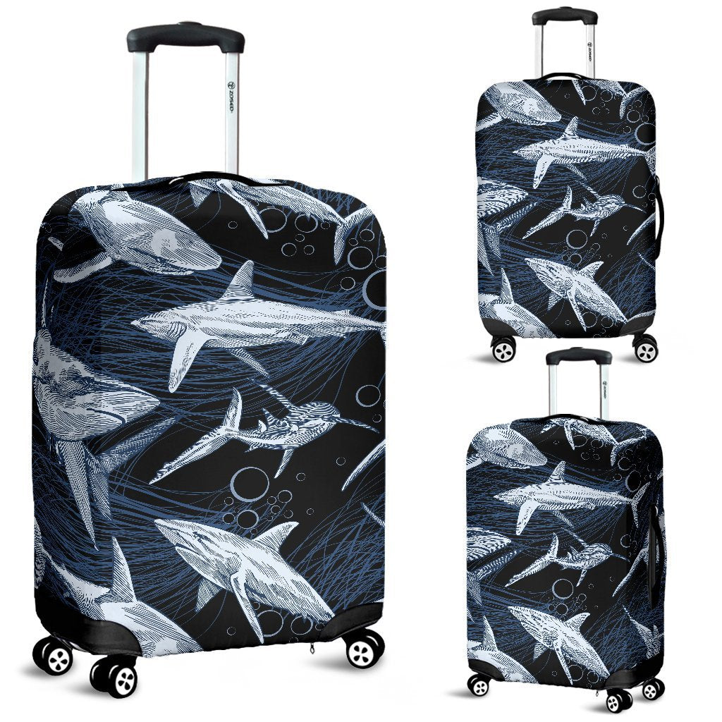 Shark Print Pattern Luggage Cover Protector