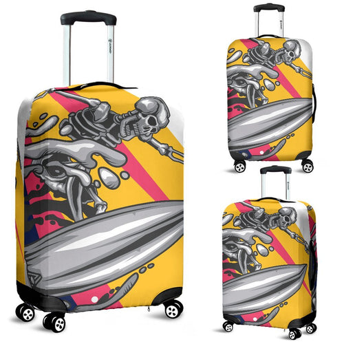 Skeleton Surfing Luggage Cover Protector