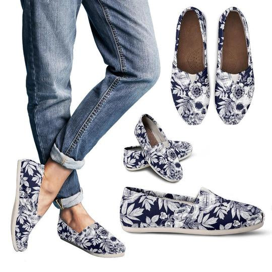Skull Floral Beautiful Casual Shoes Style Shoes For Women All Over Print Skull Floral Beautiful Casual Shoes Style Shoes For Women All Over Print - Vegamart.com