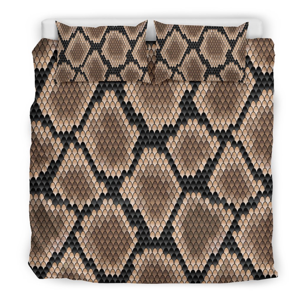 Snakeskin Python Skin Pattern Print Duvet Cover Bedding Set