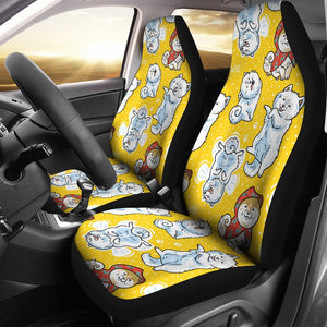 Somoyed Dog Pattern Print Seat Cover Car Seat Covers Set 2 Pc, Car Accessories Car Mats Somoyed Dog Pattern Print Seat Cover Car Seat Covers Set 2 Pc, Car Accessories Car Mats - Vegamart.com