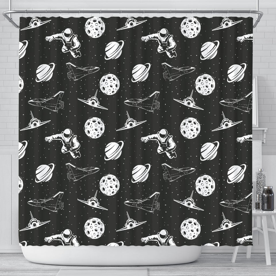 Space Astronauts Print Shower Curtain