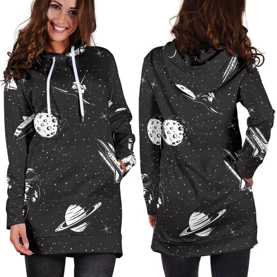 Space Pattern Hoodie Dress 3D Style Women All Over Print Space Pattern Hoodie Dress 3D Style Women All Over Print - Vegamart.com