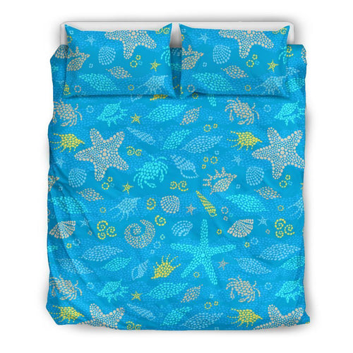 Starfish Ocean Print Pattern Duvet Cover Bedding Set