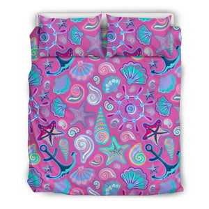 Starfish Pink Print Pattern Duvet Cover Bedding Set