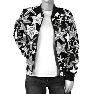 Starfish Print Pattern Women Casual Bomber Jacket