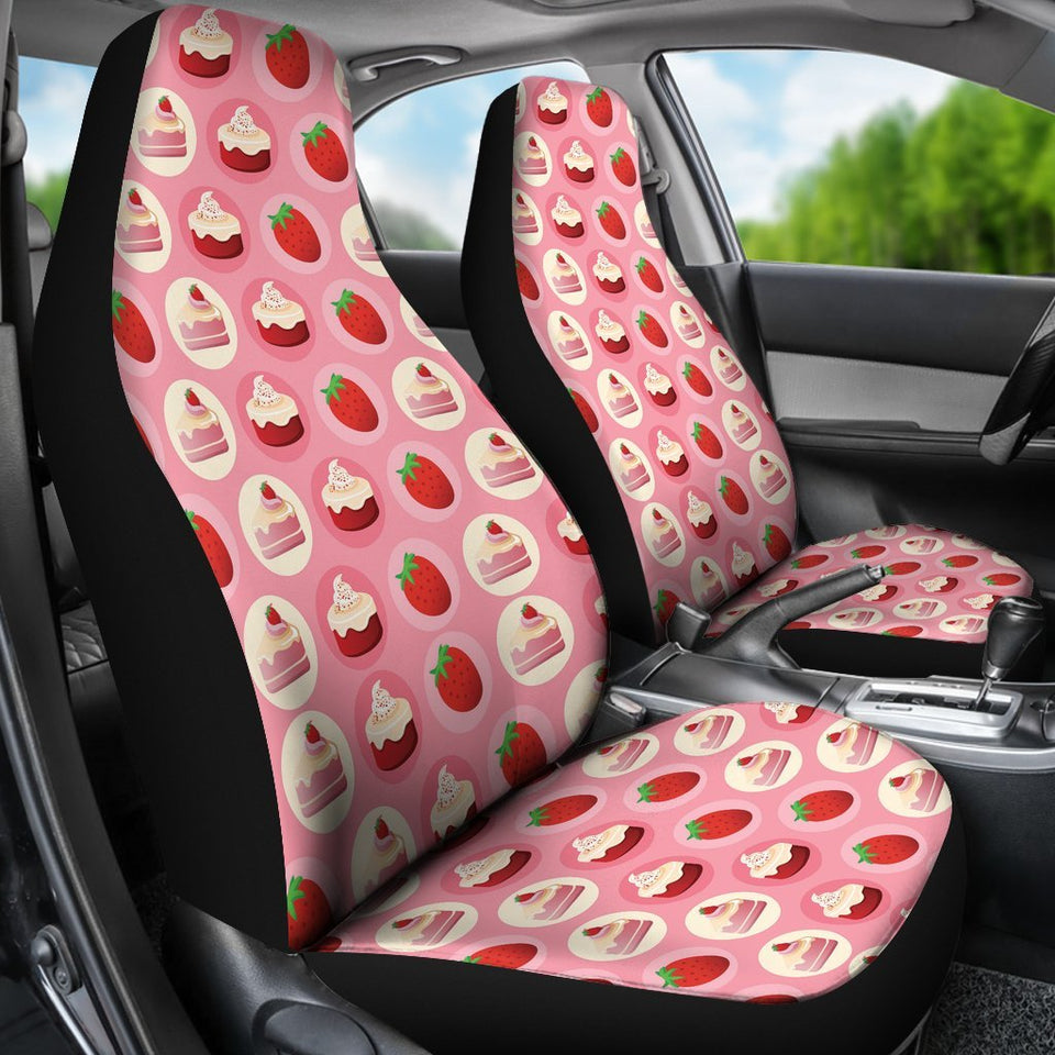 Strawberry Cake Pattern Print Seat Cover Car Seat Covers Set 2 Pc, Car Accessories Car Mats Strawberry Cake Pattern Print Seat Cover Car Seat Covers Set 2 Pc, Car Accessories Car Mats - Vegamart.com
