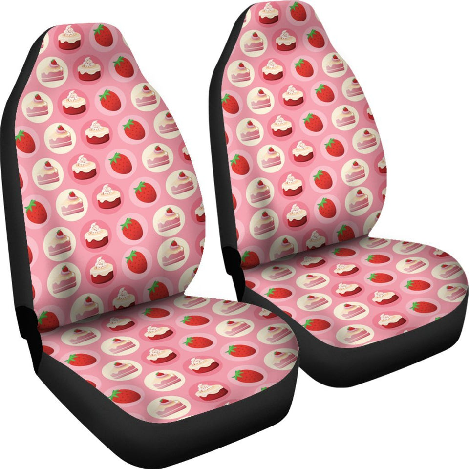 Strawberry Cake Pattern Print Seat Cover Car Seat Covers Set 2 Pc, Car Accessories Car Mats Strawberry Cake Pattern Print Seat Cover Car Seat Covers Set 2 Pc, Car Accessories Car Mats - Vegamart.com