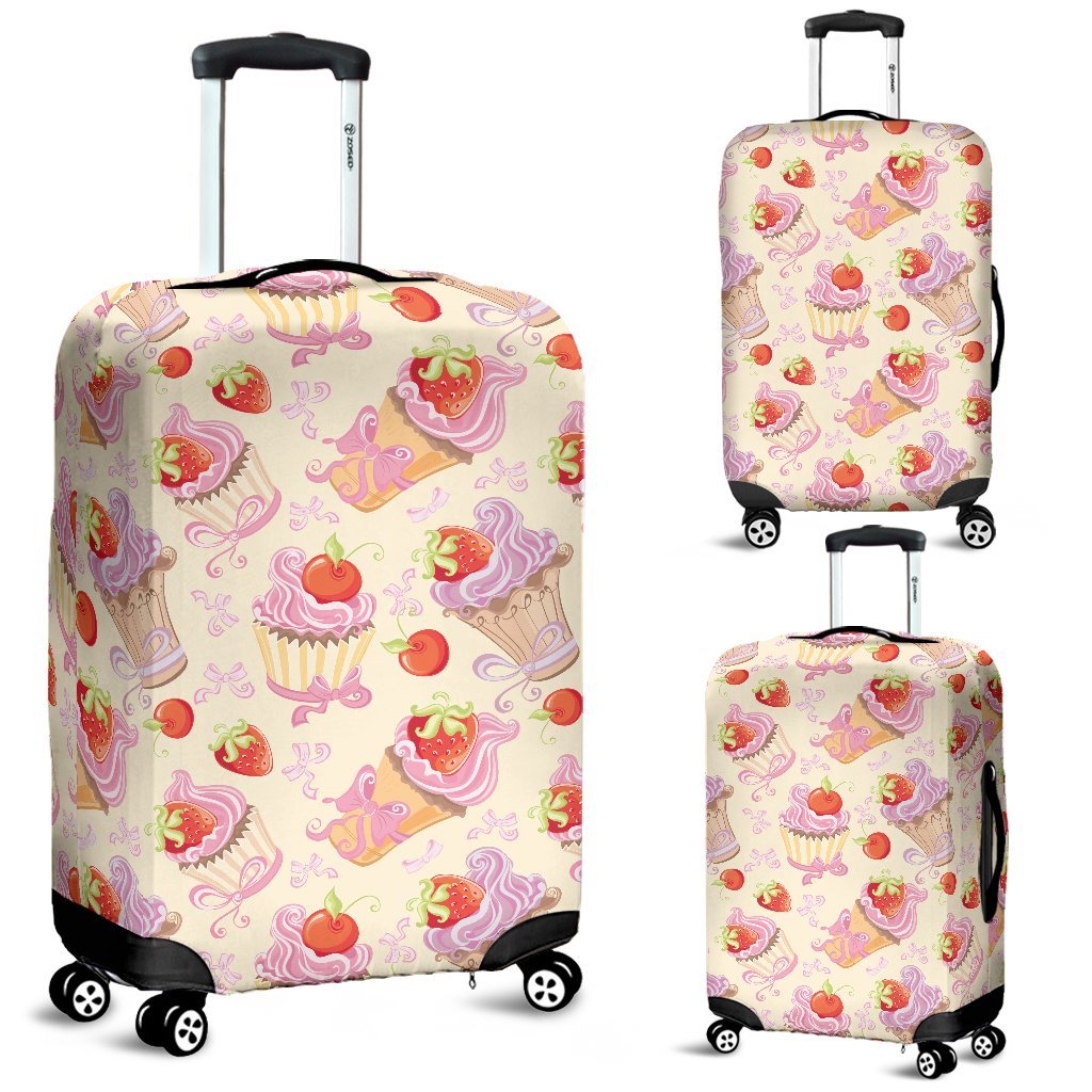 Strawberry Pink CupCake Luggage Cover Protector