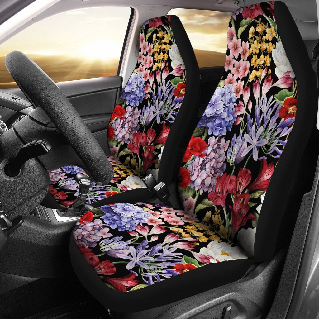 Summer Floral Pattern Print Design Car Seat Covers Set 2 Pc, Car Accessories Car Mats Covers Summer Floral Pattern Print Design Car Seat Covers Set 2 Pc, Car Accessories Car Mats Covers - Vegamart.com