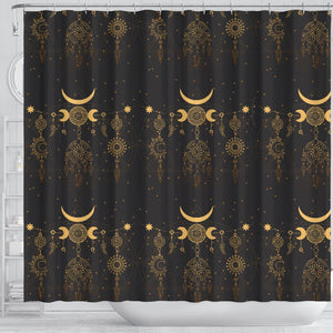 Sun Moon Boho Style Shower Curtain