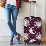 Sun Moon Face Luggage Cover Protector