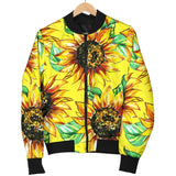 Sunflower Cartoon Pattern Print Women Casual Bomber Jacket