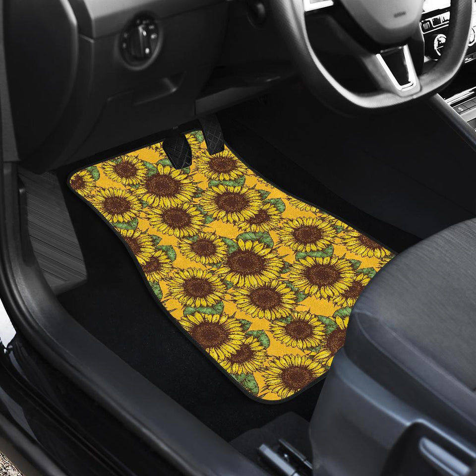 Sunflower Pattern Print Design SF04 Car Floor Mats