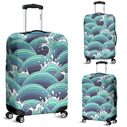 Surf Blue Wave Luggage Cover Protector