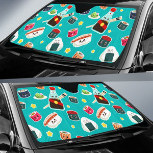 Sushi Pattern Print Car Sun Shade