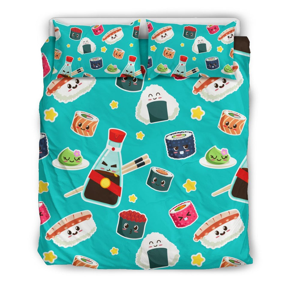 Sushi Pattern Print Duvet Cover Bedding Set