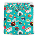 Sushi Pattern Print Duvet Cover Bedding Set