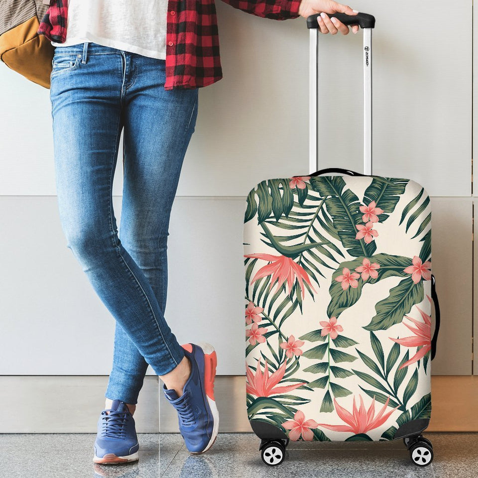 Sweet Tropical Flower Palm Leaves Luggage Cover Protector