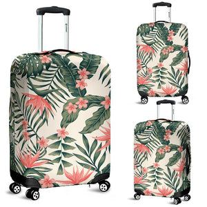 Sweet Tropical Flower Palm Leaves Luggage Cover Protector