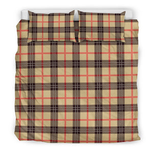 Tartan Scottish Beige Plaids Duvet Cover Bedding Set