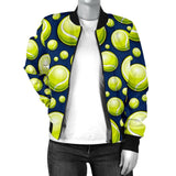 Tennis Ball Pattern Print Women Casual Bomber Jacket