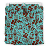 Tiki Hibiscus Pattern Print Duvet Cover Bedding Set