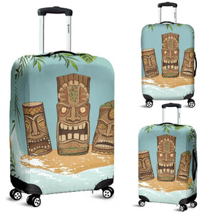 Tiki Wood Island Luggage Cover Protector