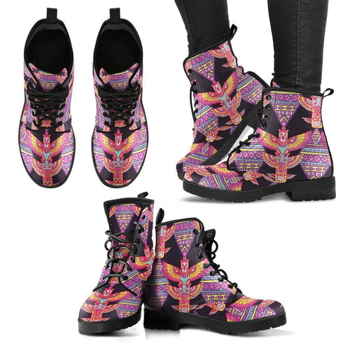 Tribal Aztec Native American Navajo Indians Print Women Leather Boots