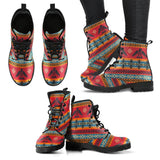 Tribal Navajo Native Indians American Aztec Print Women Leather Boots