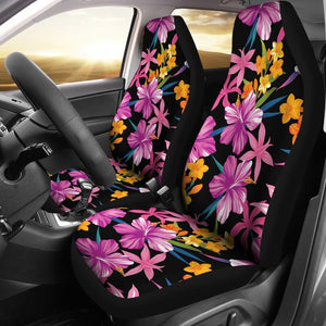 Tropical Flower Pink Hibiscus Print Car Seat Covers Set 2 Pc, Car Accessories Car Mats Covers Tropical Flower Pink Hibiscus Print Car Seat Covers Set 2 Pc, Car Accessories Car Mats Covers - Vegamart.com