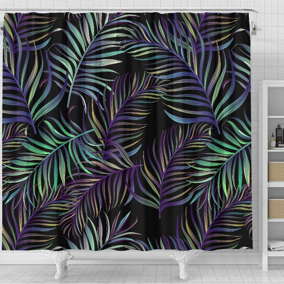 Tropical Palm Leaves Pattern Brightness Shower Curtain