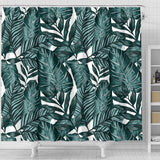 Tropical Palm Leaves Pattern Shower Curtain