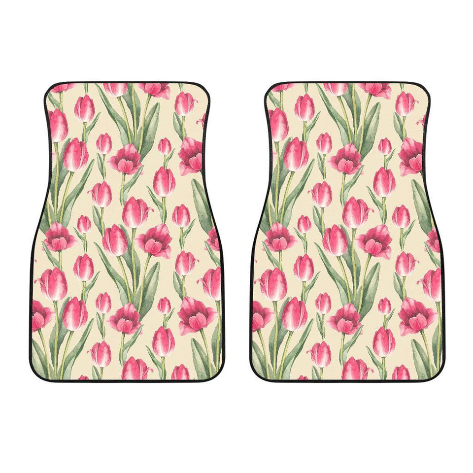 Tulip Pink Pattern Print Design TP06 Car Floor Mats