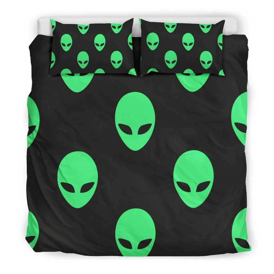 Ufo Alien Pattern Print Duvet Cover Bedding Set